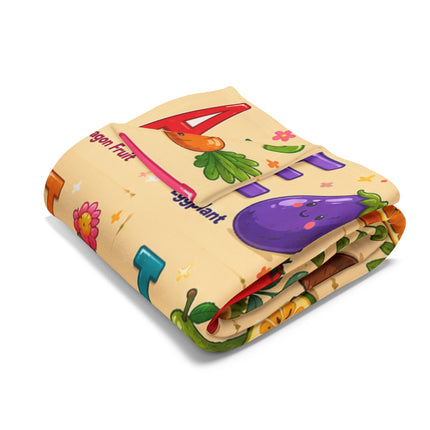 Colorful ABC Nursery Blanket, Preschool Educational Gift for Toddlers