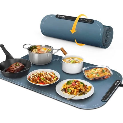 Food Warming Tray Navy Blue Fast Heating Buffet Serving Plate
