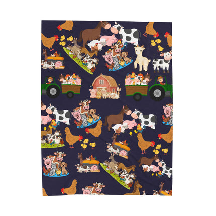 Cute Barnyard Animal Pattern Blanket for Kids
