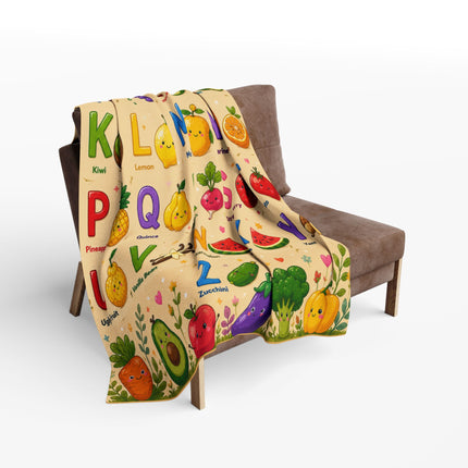 Colorful ABC Nursery Blanket, Preschool Educational Gift for Toddlers