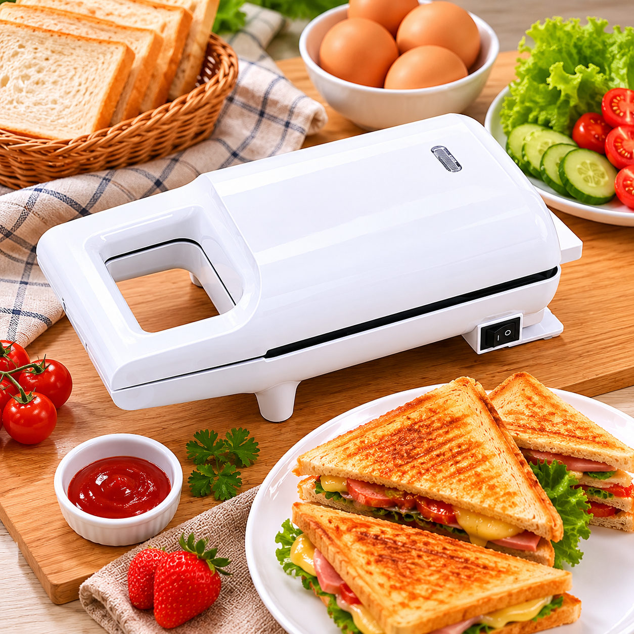 Portable Sandwich Maker Breakfast Machine for Quick and Easy Morning Meals