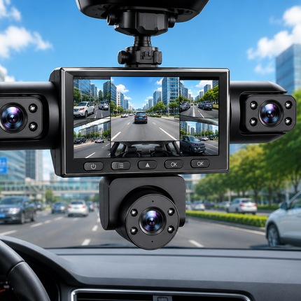 Rotatable Five Lens Vehicle Security Camera System with Night Vision, G-Sensor and Mobile App Connectivity
